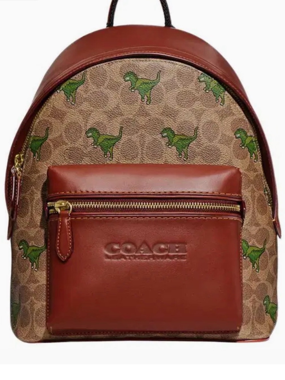 Coach chapter 24 signature logo with rexy dinosaur print backpack with hangtag